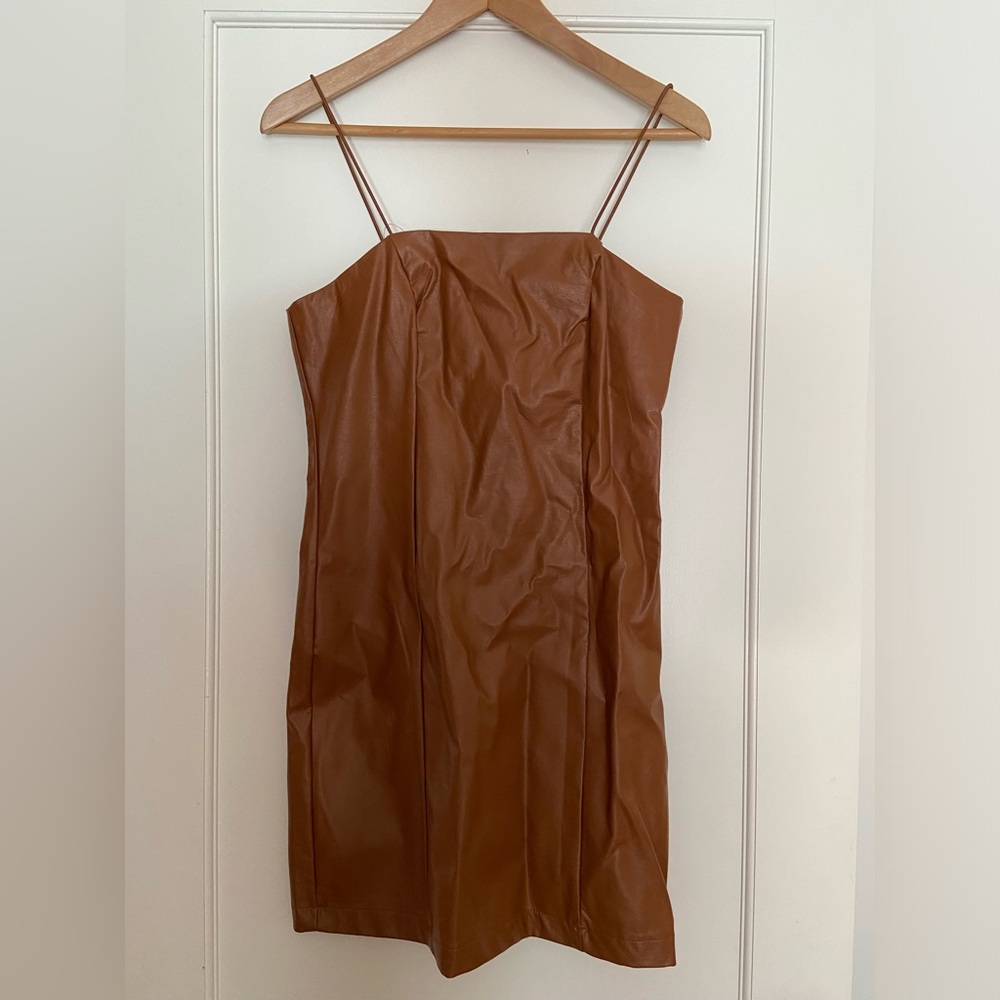 Wild Fable Brown Faux Leather Dress